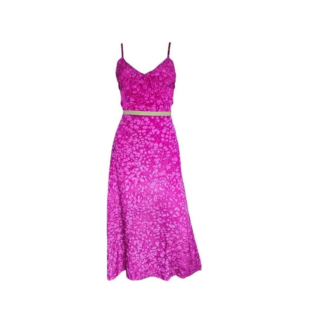 handmade silk graphic midi dress